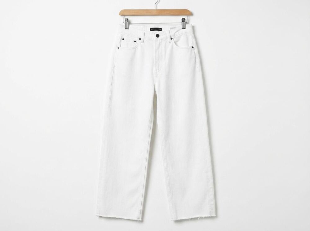 Modern American Savannah Women's High Waist Wide Leg Jeans White Size 29 - Picture 3 of 15